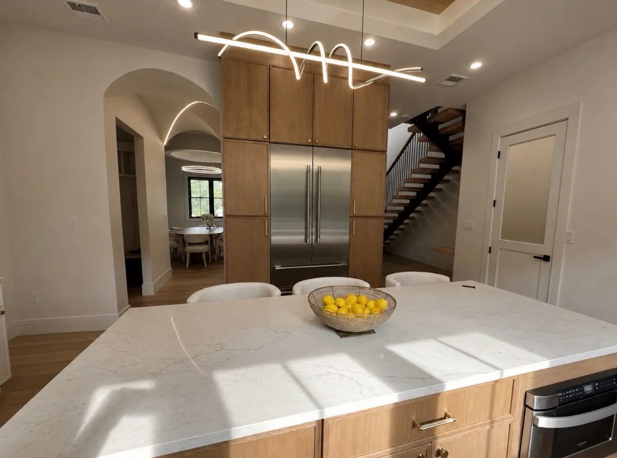 New construction kitchen with custom cabinetry by ARS Home Improvement